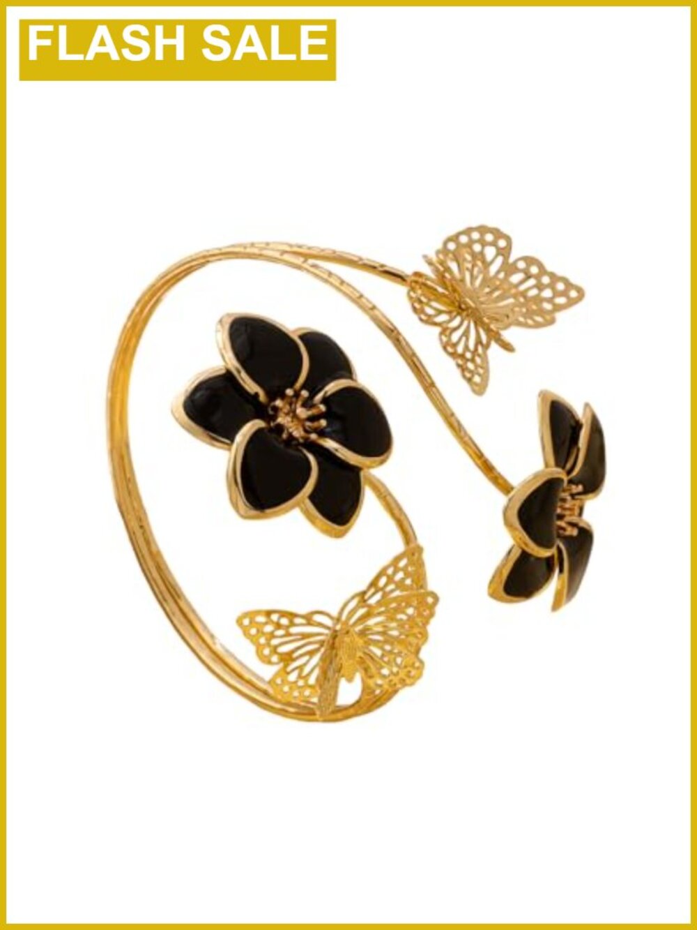Gold Plated Enamel Butterfly Cuff Bracelet Adjustable Open Bangle Boho Jewelry
